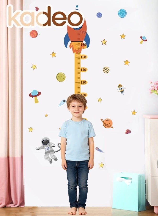 kadeo Kids Height Growth Wall Sticker Chart, Rocket Pattern, Removable and Waterproof, Measuring Wall Ruler for Children'S Room Decoration Suitable for Living Room Bedroom Porch Wallpaper - Image 5
